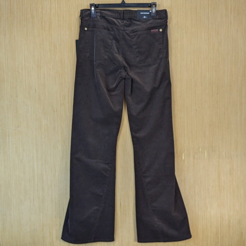 7 For All Mankind Dojo Tailorless Chocolate Brown Flare Corduroy Pants 30 NWT - Picture 3 of 12